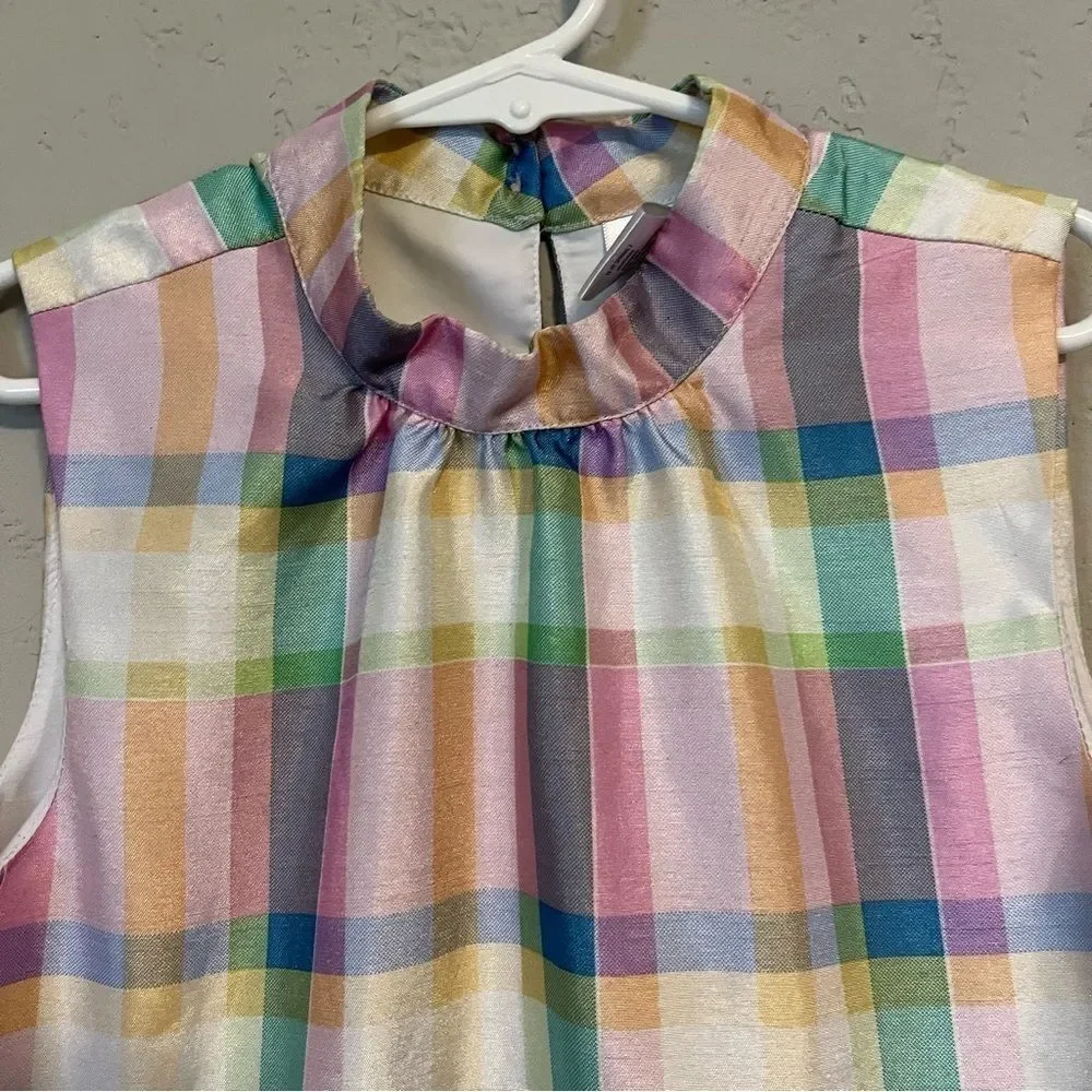 Gymboree Pastel Plaid Sleeveless Cocktail Dress - Picture 3 of 7